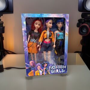 Cosplay KPop Demon Hunters Figures 3 Doll Set with Guitars & Microphone NEW